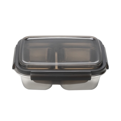 SS304 Stainless Steel Divided Container Compartment Stainless Steel Lunch Box With PP Lid