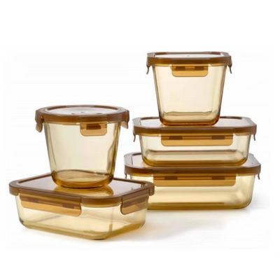 Colored Tinted Borosilicate Glassware Container for Kitchen Use and Food Storage