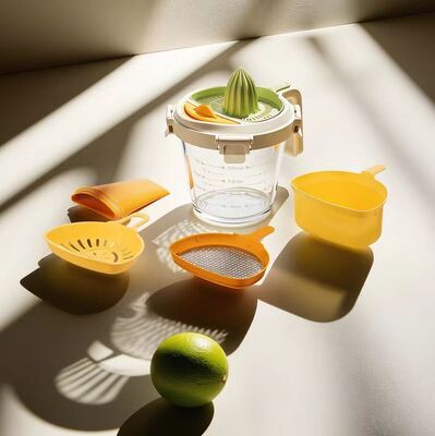 IKOO Multifunctional Food Preparation Glass Manual Lemon Juicer Manual Orange Juicer Fruit Juicer