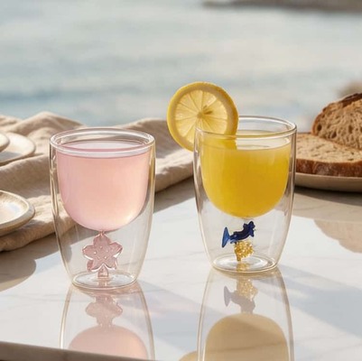 IKOO Professioneller Hersteller 3D Kaffeetasse Kristallglas Tier Pflanze Innentasse Wunschtasse als Geschenk - Party Büro Morgen Tassen für Milch Schokolade Cappuccino, geeignet für Heim- und Bürodekoration