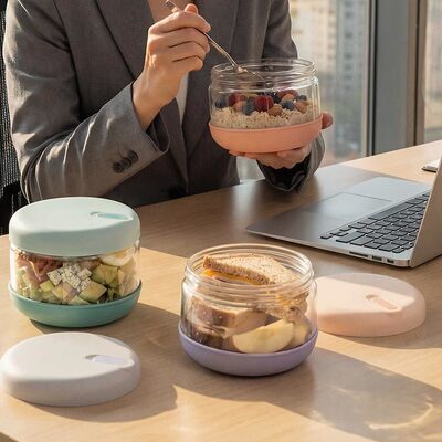 IKOO Microwave Safe BPA-Free Leakproof Glass Ramen Bowl with Lid - Stackable Glass Food Storage Container