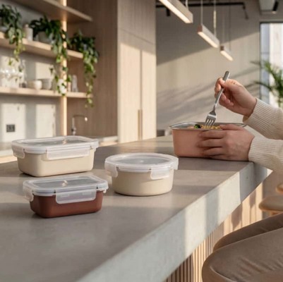 IKOO Contenant alimentaire en acier inoxydable 0,45 mm empilable étanche