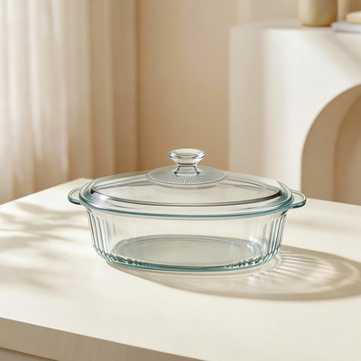 IKOO Lead-Free High Borosilicate Glass Casserole Dish with Lid - Oven & Microwave Safe Deep Baking Dish