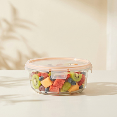 IKOO Borosilicate Glass Food Container with Vented 4 Lock PP Lid
