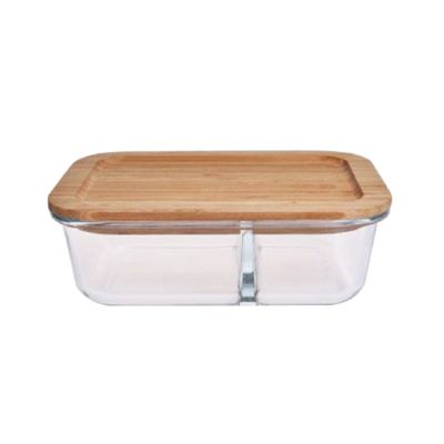 Good price Bamboo Lid Divided Glass Container - Borosilicate Microwave Safe online