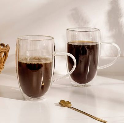 Good price Double Wall Glass Cup with 250ml 350ml 450ml Capacity High Borosilicate Glass for Hot and Cold Beverages online