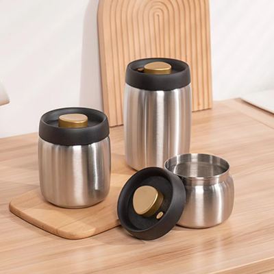 Good price IKOO Airtight Vacuum Food Jar Stainless Steel Canister with 400ml 800ml 1200ml Capacity for Kitchen Storage online