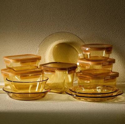 Goede prijs. Colored Tinted Borosilicate Glassware Container for Kitchen Use and Food Storage Online