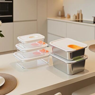 Goede prijs. 304 Roestvrijstalen Voedselcontainer met PP Deksel 420ml tot 1600ml Online