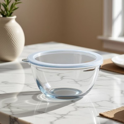 Good price IKOO 4200ml Borosilicate Glass Mixing Bowl with PP Lid, Oven Safe to 560°C online