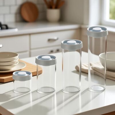 Good price High Borosilicate Glass Vacuum Jar with Leak-proof Seal and Stackable Design for Food Storage online