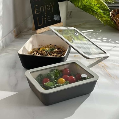 Harga yang bagus Kontainer makanan kaca borosilikat dengan tutup kaca kedap udara - Safe microwave dan oven on line