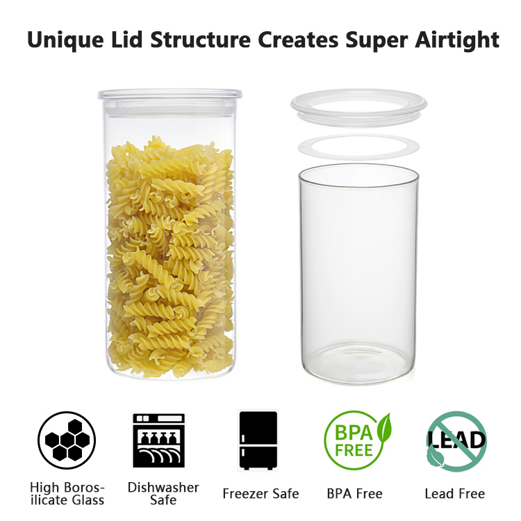 PS蓋付きガラスキャニスター - キッチン収納ソリューション