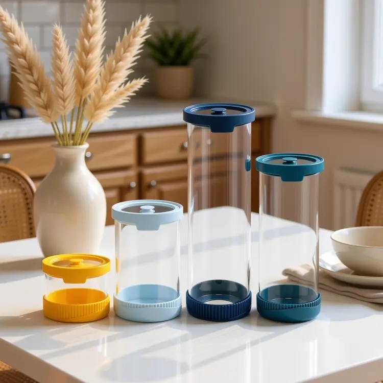Glass Pantry Containers with Vented Lid & Silicone Base