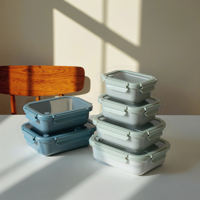 Good price Stackable Ceramic Lunch Containers Ceramic Food Storage Container With Glass Lid online