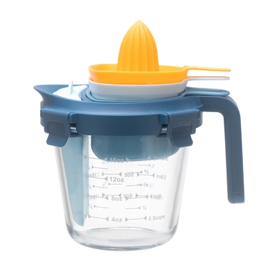 Multifunctional Food Preparation Measuring Cup Set With Egg Separator / Juicer / Fat Separator