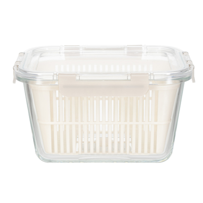 1050ml 1800ml Rectangular Glass Food Container With Detachable Snaps Liquid Silicone Lid