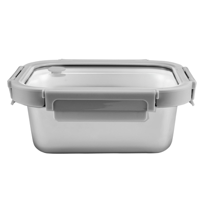 Good price Multiple Capacities Stainless Steel Lunch Containers Glass Lid Metal Meal Prep Containers online