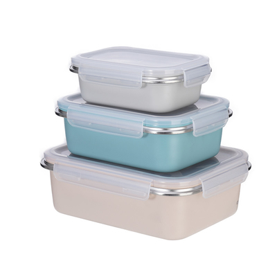 Good price Colorful Coating Metal Food Storage Containers Stainless Steel Snack Box Stackable online