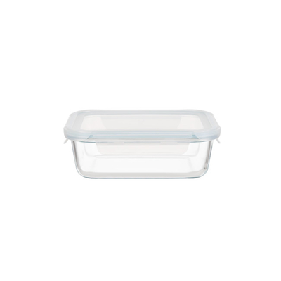 Good price Customized Clear Glass Food Container Glass Food Prep Containers With Outer Edge 4 Lock PP Lid online