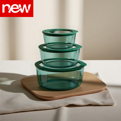 Good price Stylish Teal Glass Containers Oven Safe Microwavable Glass Containers online
