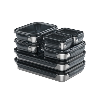 Good price Modular Stainless Steel Meal Prep Containers With PP Lid 260ml 820ml 1200ml 1930ml online