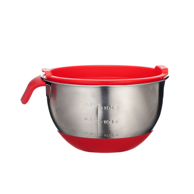 Good price Customized Logo Stainless Steel Kitchen Bowls Metal Cooking Bowls With ABS Lid online