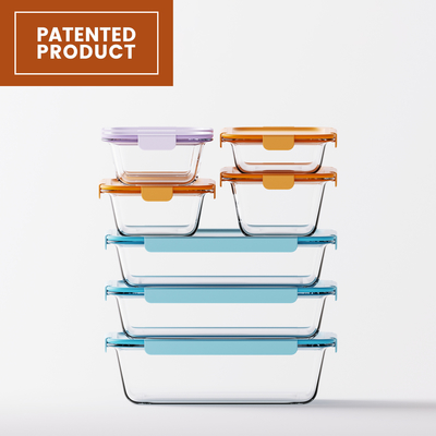 Leakproof Microwave and Oven Safe High Borosilicate Glass Food Storage Containers