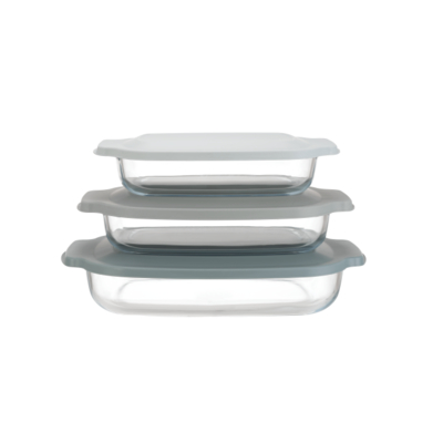 Good price Rectangular Baking Glassware Glass Oven Dish With Simple PP Lid Heat Resistance online