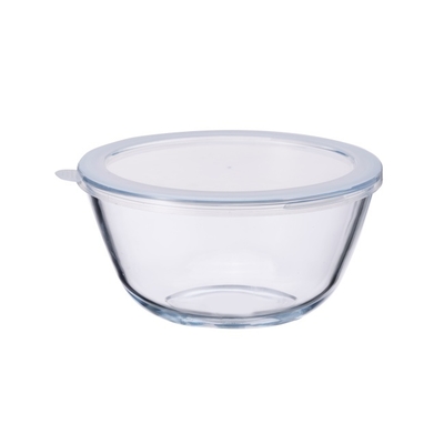 Good price 2500ml 4200ml Glass Baking Bowls Clear Glass Mixing Bowls With Simple PP Lid online