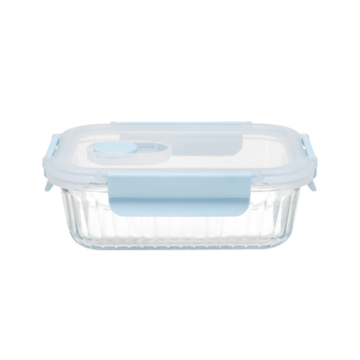 Good price Stain Resistant Striped Glass Food Container With Vented Cool Lock PP Lid online