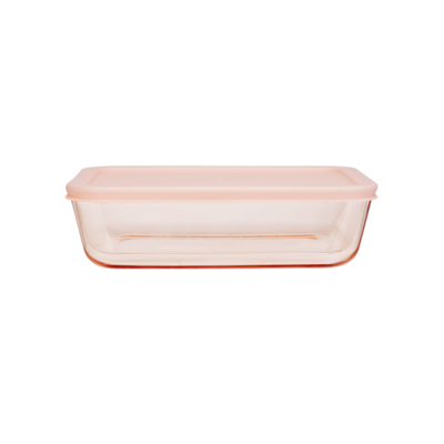 Good price Pink Color Sprayed Glass Food Container with PE Lid online