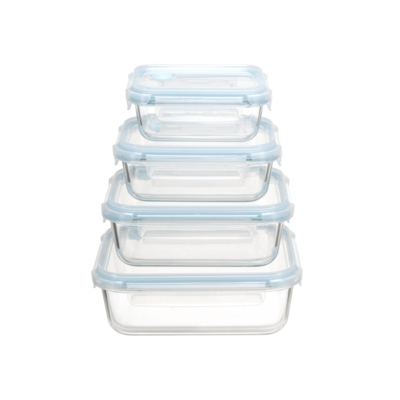 Good price Borosilicate Glass Food Container with Vented 4 Lock PP Lid online