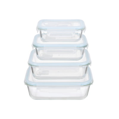 Good price Borosilicate Glass Food Container with Vented 4 Lock PP Lid online