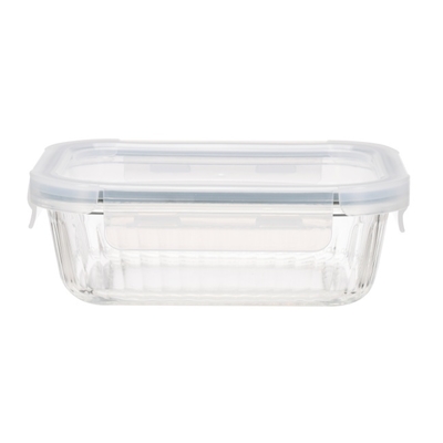 Good price Striped High Borosilicate Glass Food Container with PP Lid online