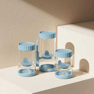 Good price 750ml Hourglass Pickle Jar with Silicone Partition & Non-Slip Sleeve online