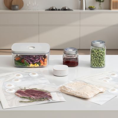 IKOO Glass Vacuum Container Set with Rechargeable Vacuum Pump High Borosilicate Glass FDA Certified for Food Preservation