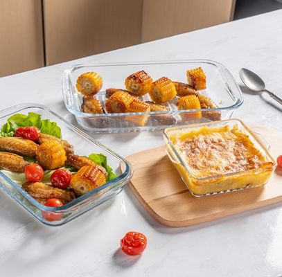 Un buen precio. IKOO Elegant Design Glass Baking Dish with High Borosilicate Glass and 500ml 1000ml 1600ml Capacity for Oven Microwave Freezer En línea