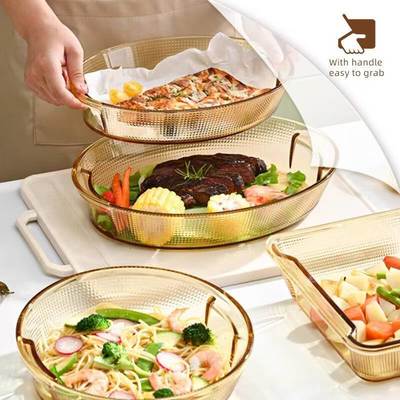 Un buen precio. IKOO Durable High Borosilicate Glass Baking Tray Oven Microwave Dishwasher Safe with 1.5L to 3L Capacity En línea