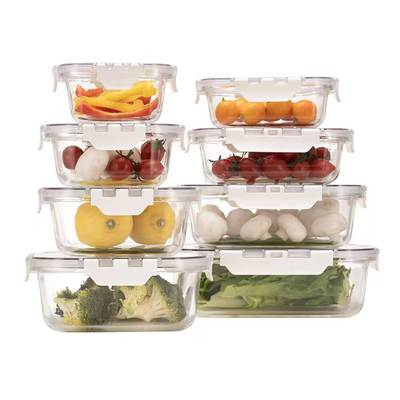 Un buen precio. Contenedores de almacenamiento de alimentos de vidrio IKOO con tapas - Herméticos y a prueba de fugas - Aptos para microondas/horno/congelador - Sin BPA - Ideales para preparar comidas, guardar sobras y almuerzos En línea
