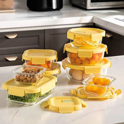 Un buon prezzo. IKOO Contenitore di conservazione alimentare in vetro borosilicato ermetico e impermeabile - Microonde/forno/congelato sicuro e privo di BPA per la preparazione dei pasti In linea