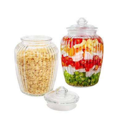 600ml 1400ml 1900ml Glass Canister and Fermentation Jar for Food Storage with Airtight Lid