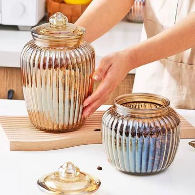 IKOO 600ml 1400ml 1900ml Glass Canister and Fermentation Jar for Food Storage with Airtight Lid