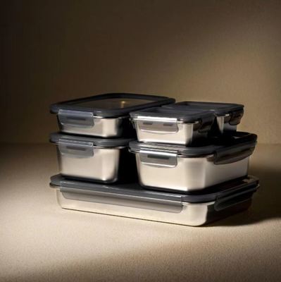 Un buon prezzo. Contenitore alimentare in acciaio inossidabile SS304 spessore 0,45 mm con coperchio a chiusura In linea