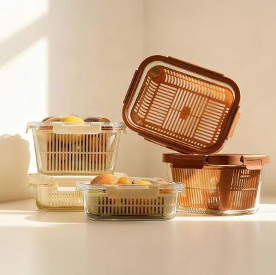 Un buon prezzo. Contenitore alimentare in vetro stackabile e ermetico da 1050 ml con coperchio a ventilazione In linea