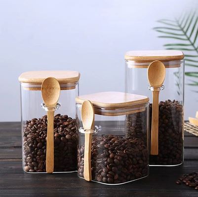 Good price Modern Multifunction Glass Canister with Bamboo Lid for Kitchen Storage online