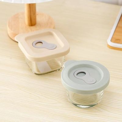 Harga yang bagus Kontainer Makanan Kaca Mini Kontainer Makanan Kaca Kecil dengan 120ml 130ml 160ml Kapasitas dan Kaca Borosilikat Tinggi on line