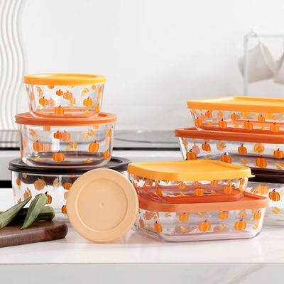 Un bon prix. IKOO Container alimentaire en verre à borosilicate élevé avec couleur et conception du couvercle personnalisables, disponible en forme carrée rectangulaire et ronde En ligne