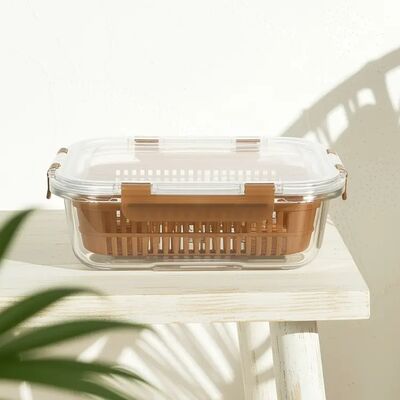 Goede prijs. 640 ml BPA-vrije glazen voedselcontainer met koel slot siliconen deksel Online