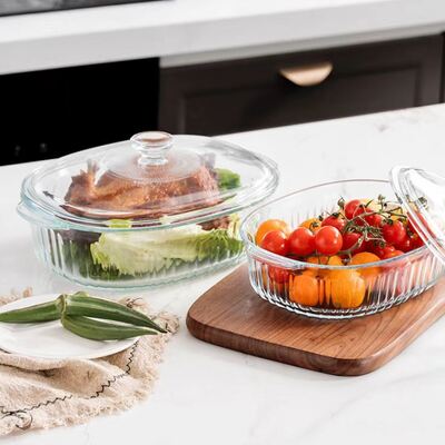 Un buen precio. IKOO Lead-Free High Borosilicate Glass Casserole Dish with Lid - Oven & Microwave Safe Deep Baking Dish En línea